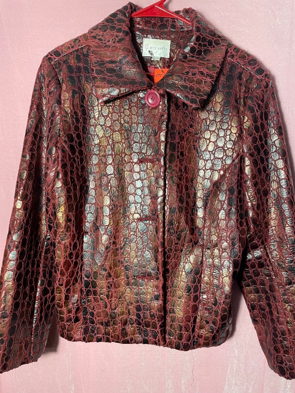 VINTAGE late 90's Sz. M Dragon skin jacket with button front and pockets